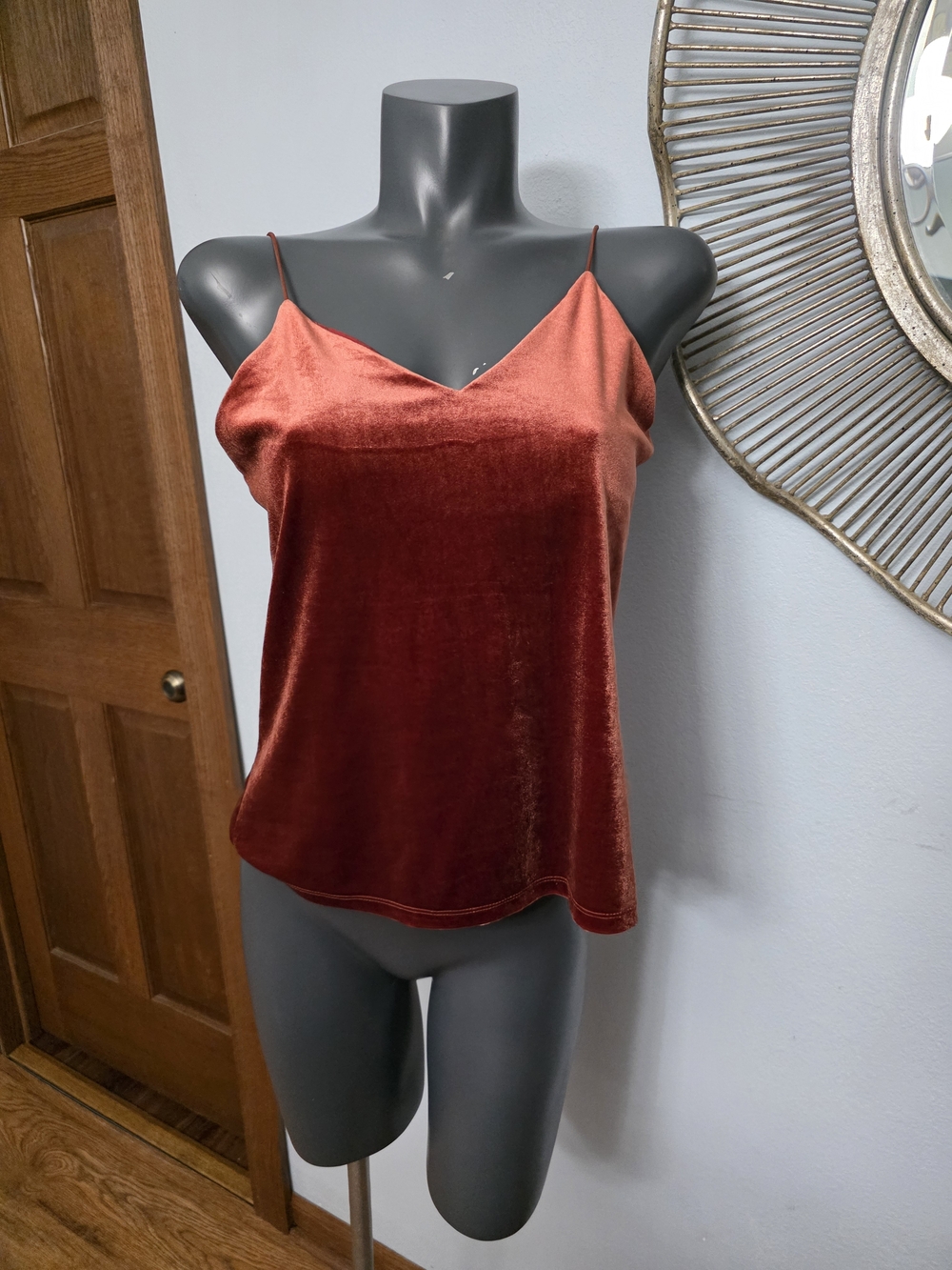 Maurices Rust Velvet Spaghetti Strap Cami